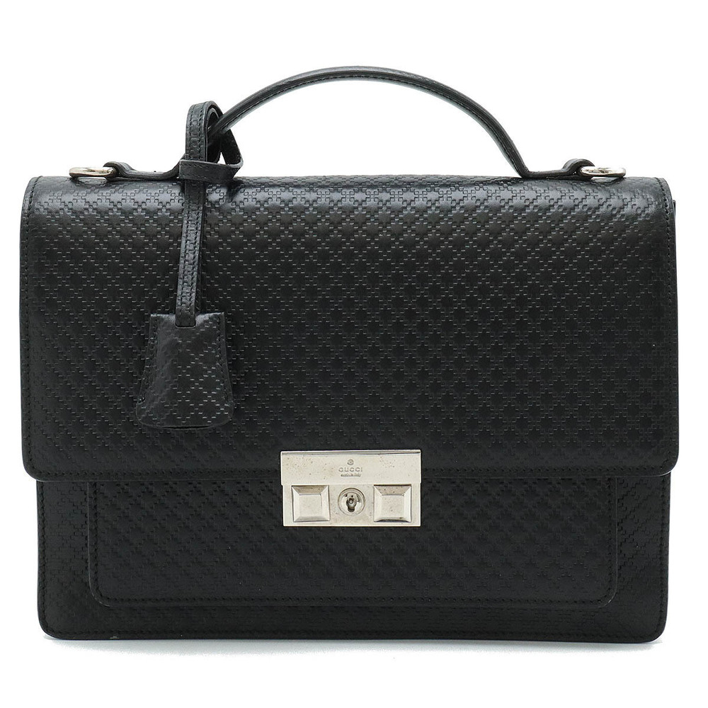 Gucci Diamante Shoulder Bag Business Handbag Leather Black